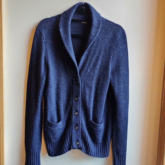 J. Crew Sweaters - J.Crew Navy "College Style" Button Down/Zipper Cardigan Size Large